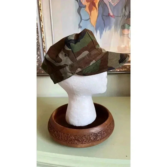 Vintage United State Military Army Officer Cap Hat Camouflage - Picture 4 of 7